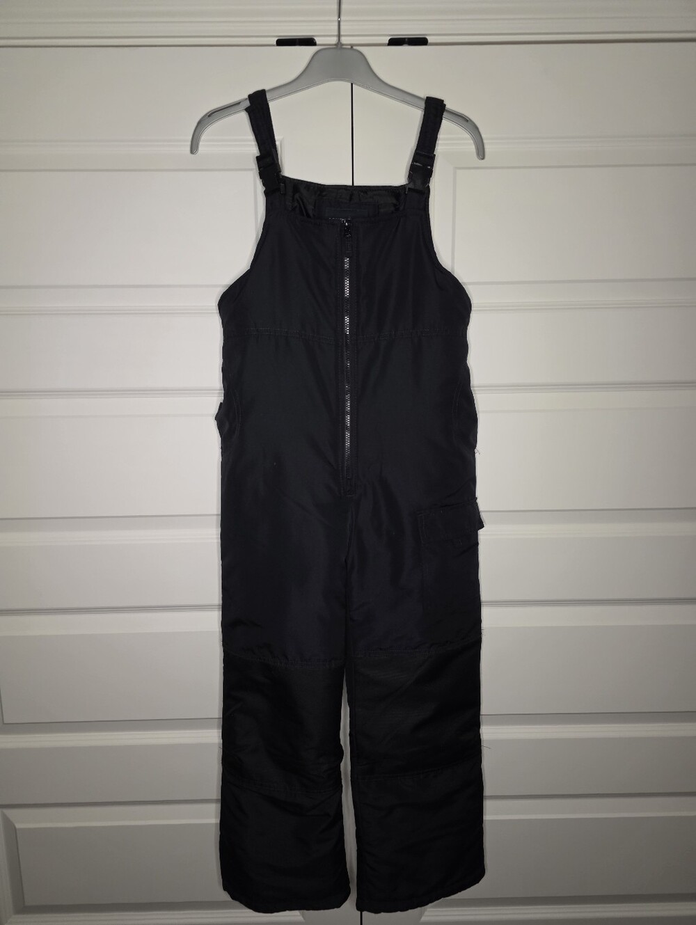 London Fog Boys M 10-12 Black Lined Snow Bibs